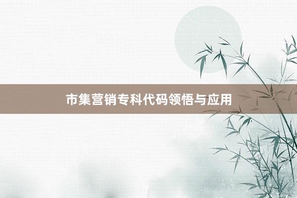 市集营销专科代码领悟与应用